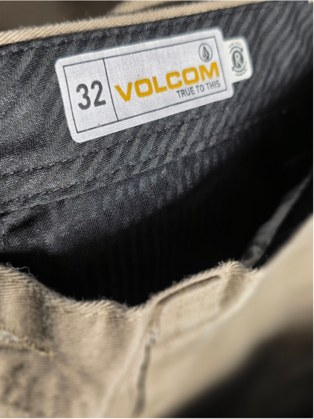 Men's Volcom Frickin Modern Stretch Chino Pants, Beige, Waist 32 x 30, workwear - Picture 8 of 9